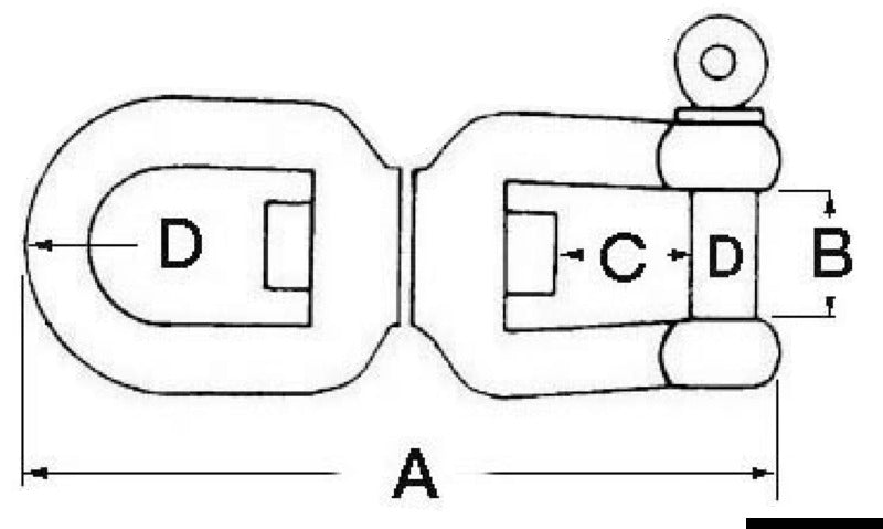 Eyelet/shackle swivel AISI 316 13 mm - foto originale Osculati Srl