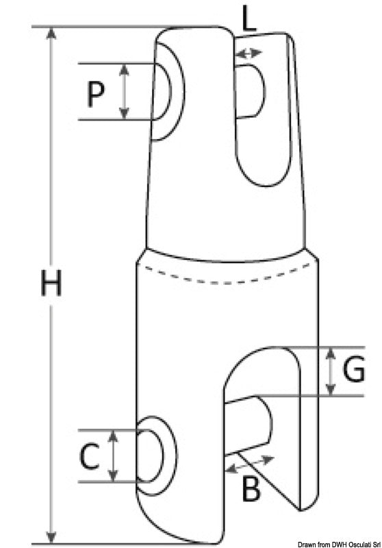 Douglas marine Mega anchor connection AISI 316 14/16 mm - foto originale Osculati Srl
