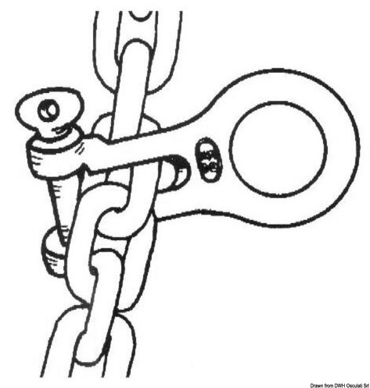 Chain gripper connector 6/8 mm - foto originale Osculati Srl