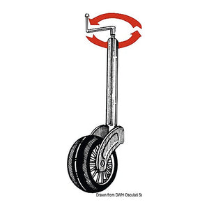 Height-adjustable front wheel 48 mm - foto originale Osculati Srl