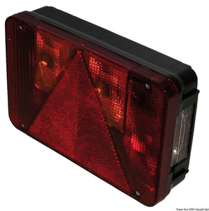 LEFT rear light 5 functions 4 bulbs - foto originale Osculati Srl
