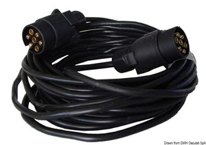 Extension cable for trailer 2 plugs/7 poles 7 m - foto originale Osculati Srl