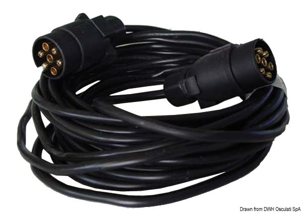 Extension cable for trailer 2 plugs/7 poles 10 m - foto originale Osculati Srl