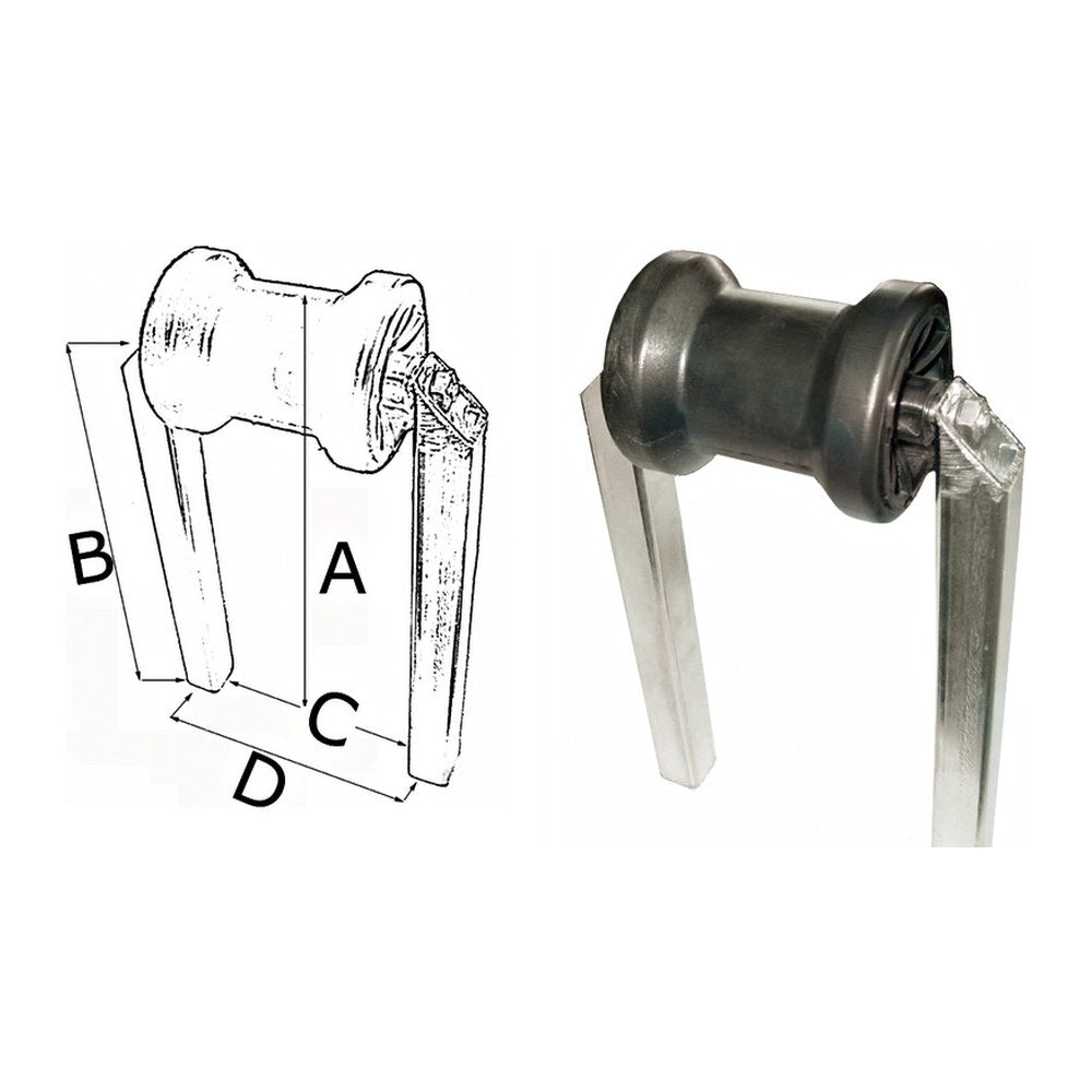 Small central roller pipe section 40 x 40 mm - foto originale Osculati Srl