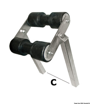 Central swinging roller pipe section 30 x 30 mm - foto originale Osculati Srl