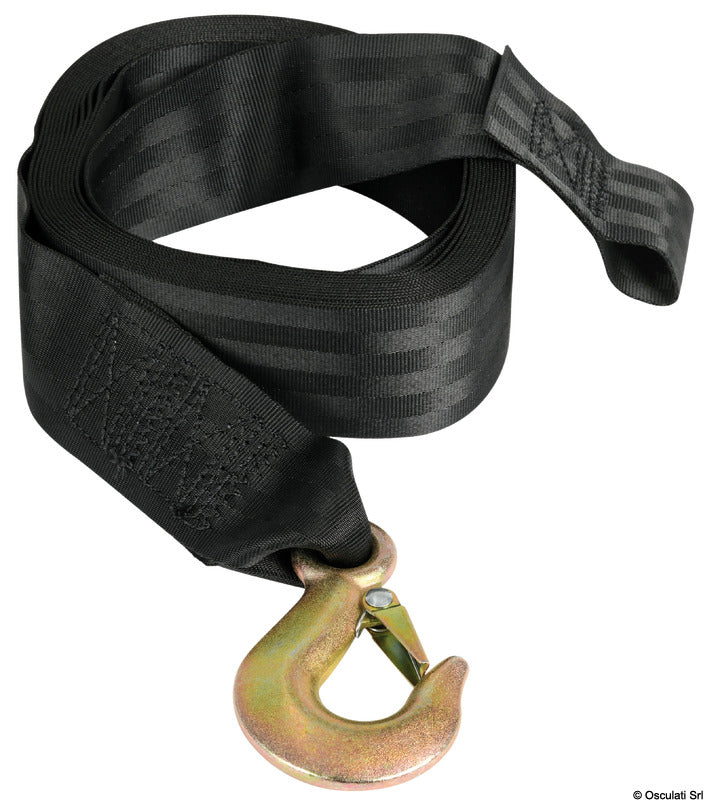 6 m nylon winch strap+shackle - foto originale Osculati Srl