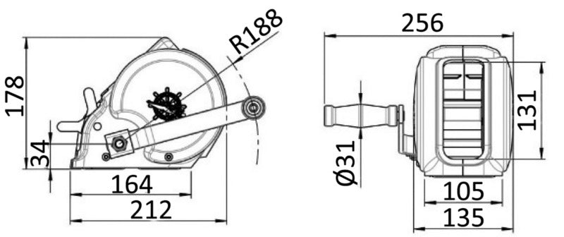 Trailer winch max 630 kg - foto originale Osculati Srl