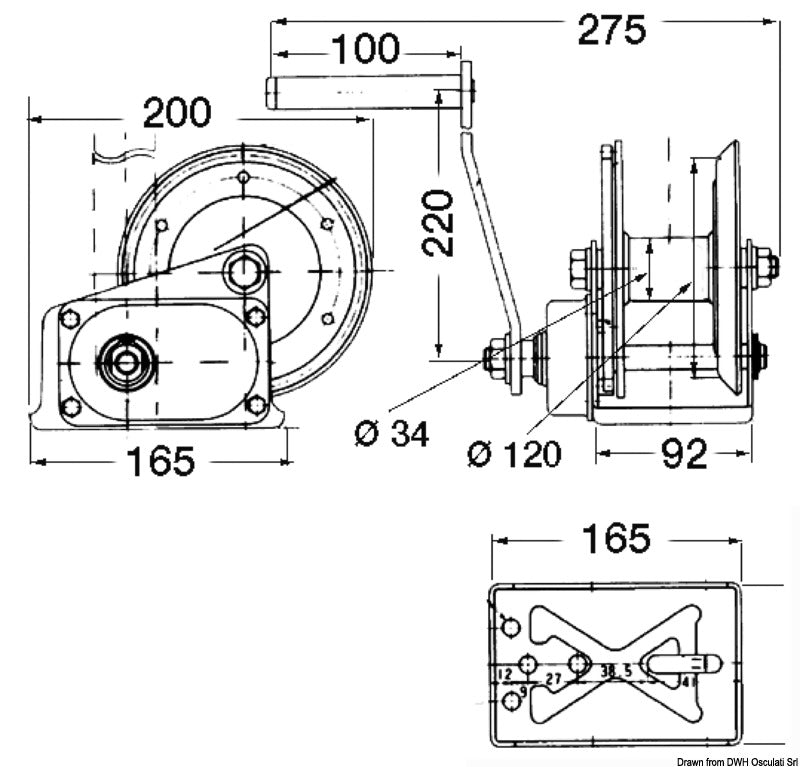 SPX Brake Winch max 630 kg - foto originale Osculati Srl