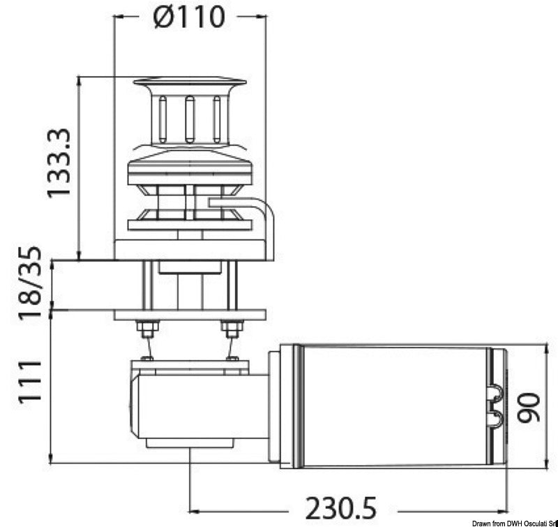 ITALWINCH Smart R1 windlass 500W - foto originale Osculati Srl