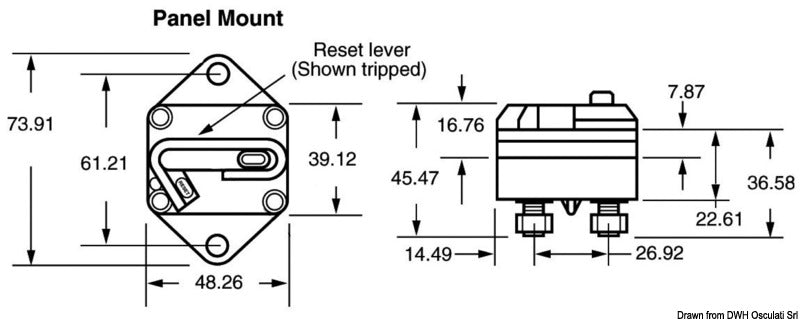 Built-in thermal switch 80 A - foto originale Osculati Srl