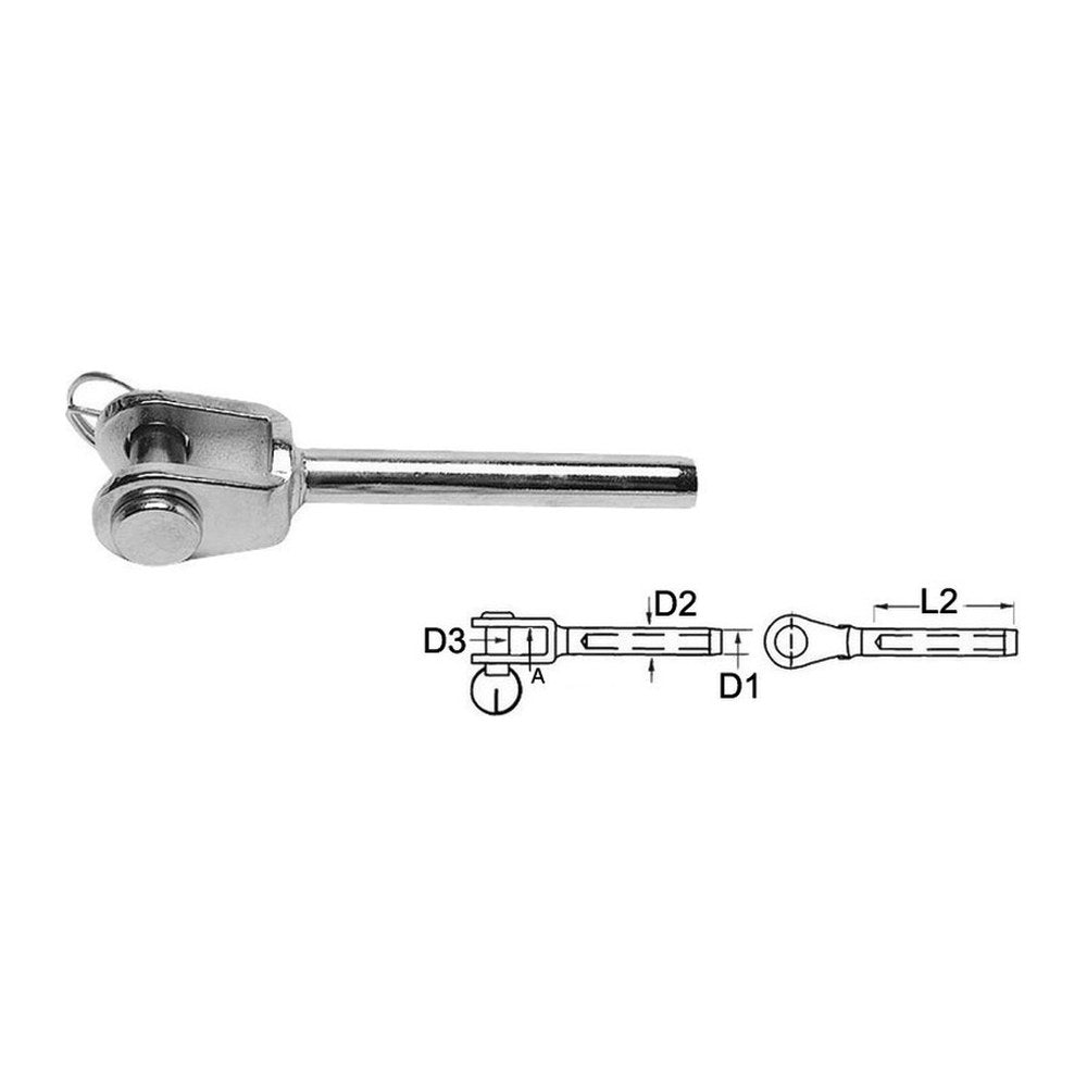 Fork terminal AISI 316 Ø 12 mm - foto originale Osculati Srl