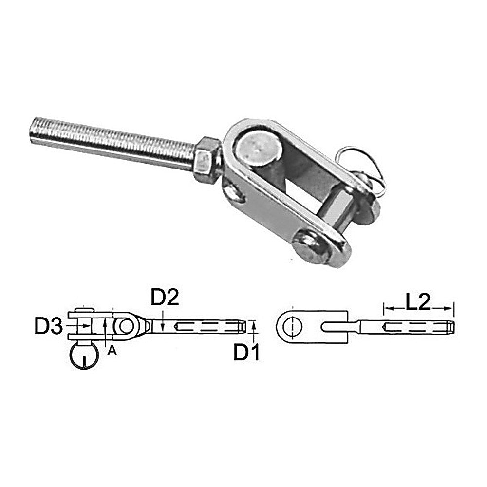 Blue wave Terminal AISI 316 swivel fork Ø 6 mm - foto originale Osculati Srl