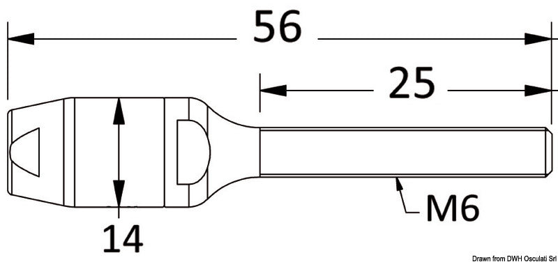 Threaded terminal for textile Ø 4 mm - foto originale Osculati Srl