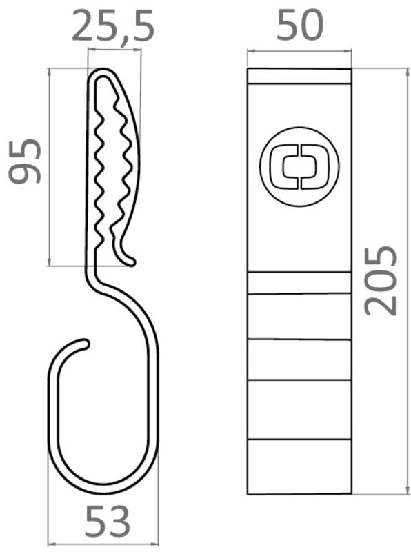 Cable hook for Ø 14-30 mm ropes - foto originale Osculati Srl