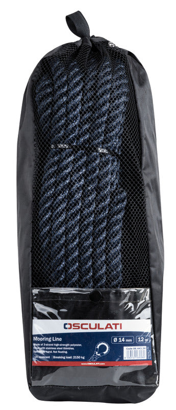 Mooring line black 12 mm x 6 m - foto originale Osculati Srl