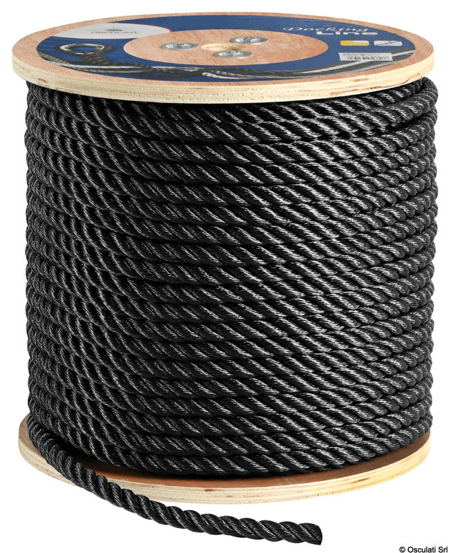 3-strand line black 6 mm (pack of 200) - foto originale Osculati Srl