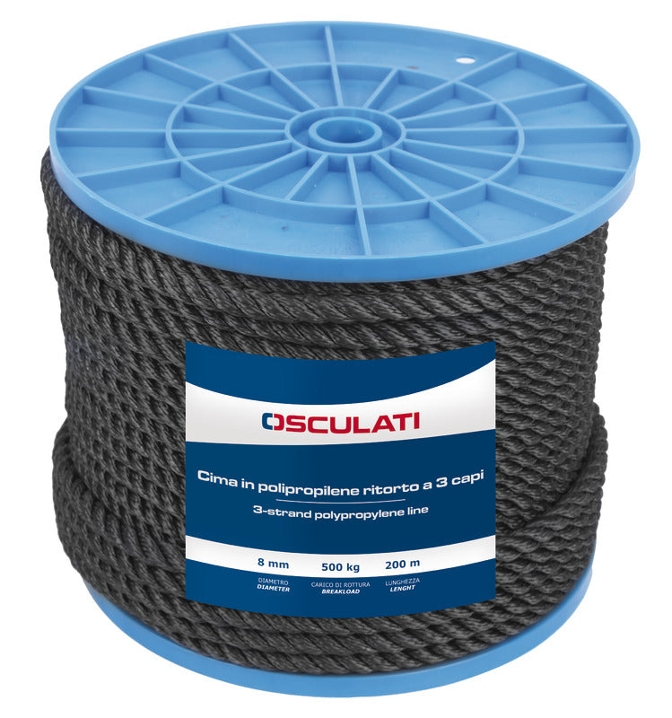 3-strand white polypropylene rope 12 mm (pack of 200) - foto originale Osculati Srl
