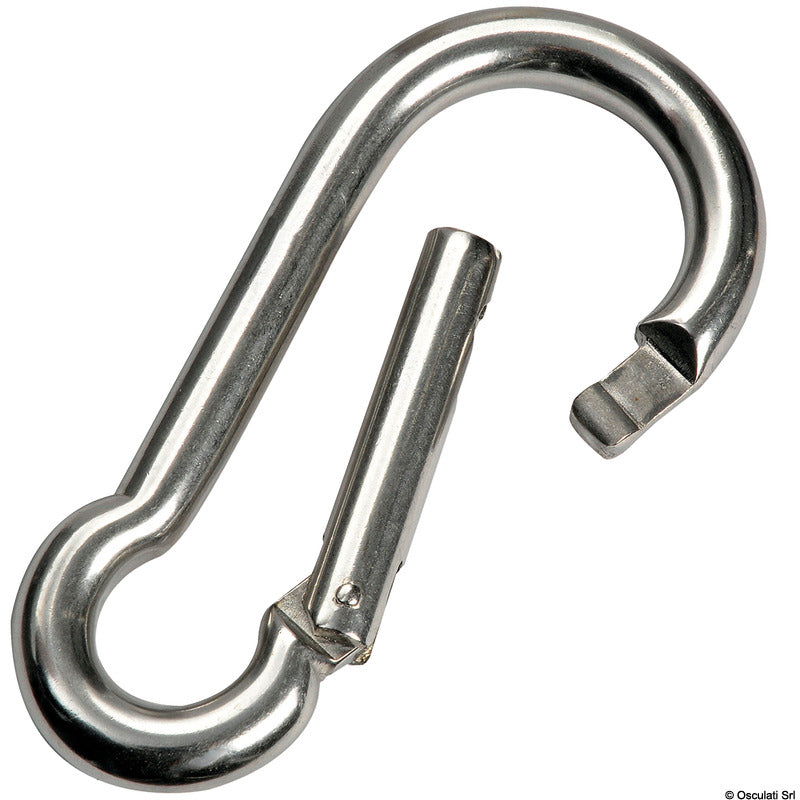 Carabiner hook with flush closure AISI 316 8 mm (pack of 10) - foto originale Osculati Srl