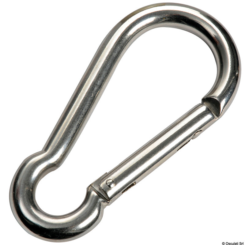Carabiner hook with flush closure AISI 316 5 mm (pack of 10) - foto originale Osculati Srl