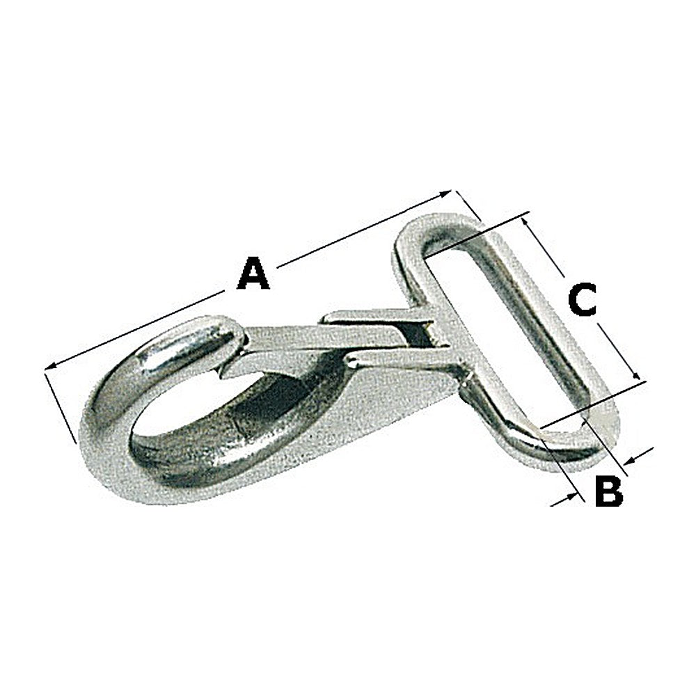 Snap-hook AISI 316 for webbing 48x25 mm (pack of 10) - foto originale Osculati Srl
