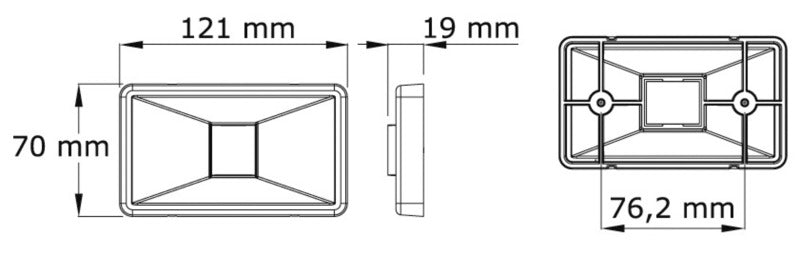 Mouse Stern navigation light SS rectangular - foto originale Osculati Srl