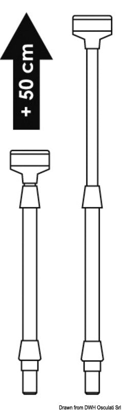 Light w/SS telescopic pole - foto originale Osculati Srl