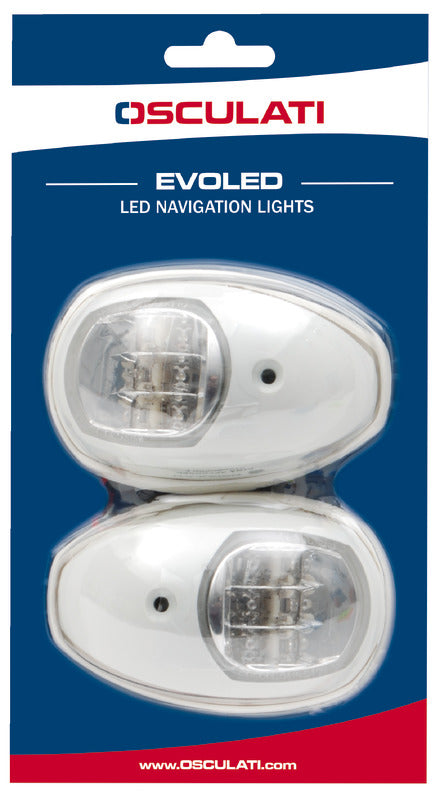 Evoled navigation lights white ABS left + right (Blister) - foto originale Osculati Srl