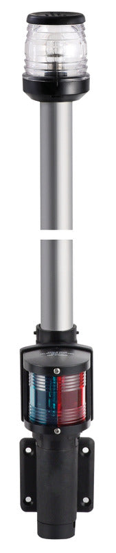 Wall mount. black pole 100 cm 360° red/green light - foto originale Osculati Srl