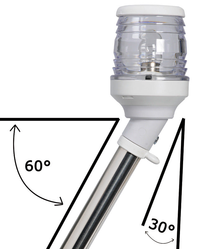 Pull-out white pole light 30° on axis 60 cm - foto originale Osculati Srl