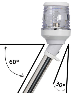 360° pull-out white pole light 30° on axis - foto originale Osculati Srl