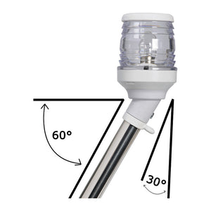 360° pull-out white pole light 30° on axis - foto originale Osculati Srl