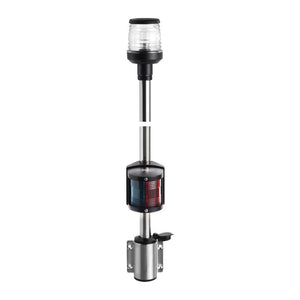 Wall-mounting black combined lightpole 100 cm - foto originale Osculati Srl