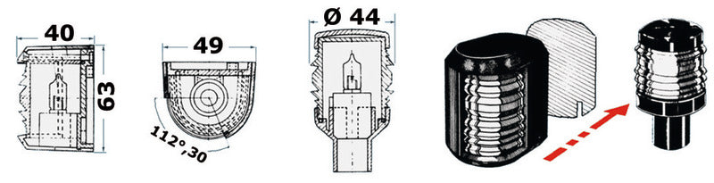 Utility 88 black/225° red-green navigation light - foto originale Osculati Srl