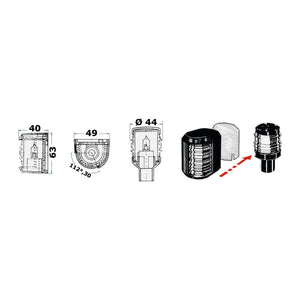 Utility 88 black/225° red-green navigation light - foto originale Osculati Srl