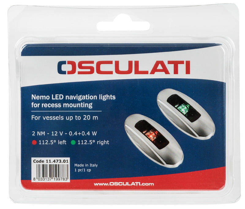 NEMO LED navigation lights -left+right 112.5° Blister - recess mounting - foto originale Osculati Srl