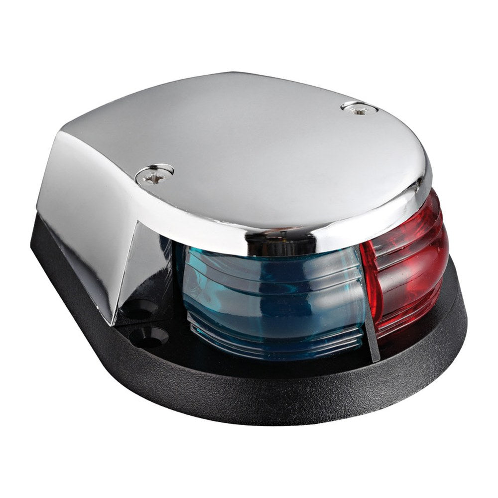 Red/green bow navigation light chromed cap - foto originale Osculati Srl