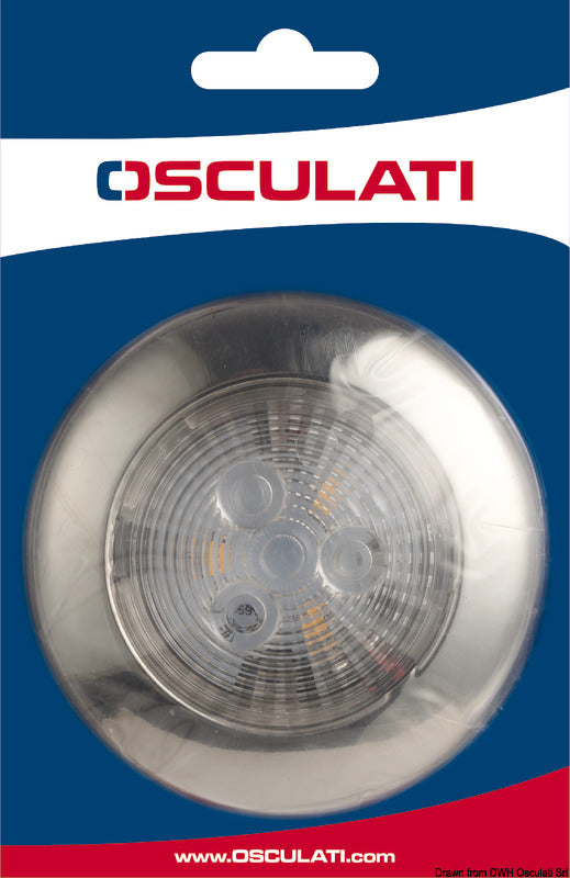 Ceiling light w/ 5 white and 4 red LEDs - foto originale Osculati Srl