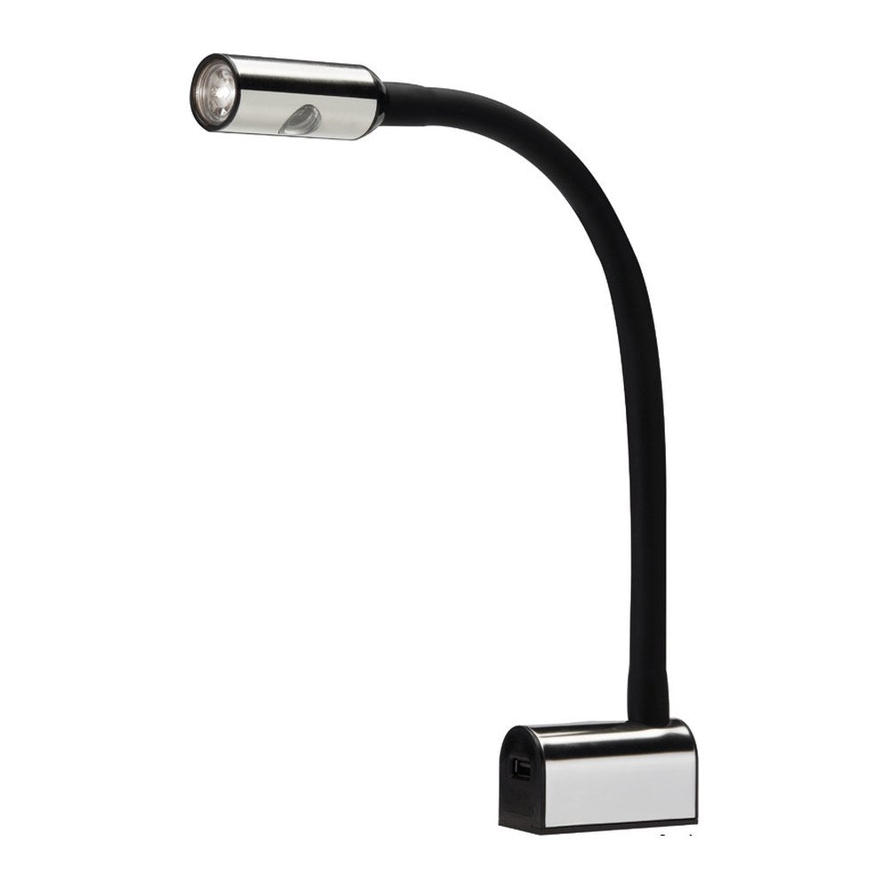 Articulated reading LED spotlight black silicone - foto originale Osculati Srl