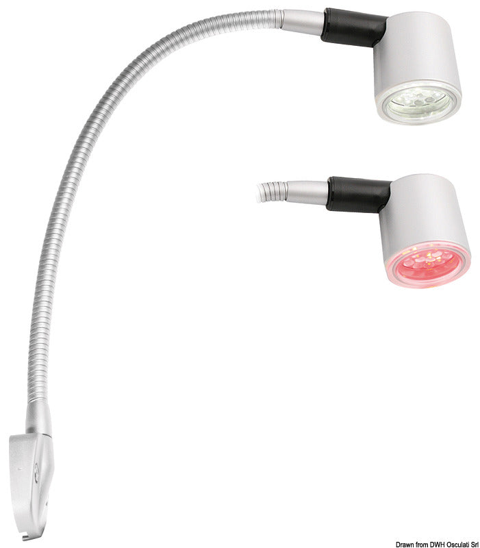 Batsystem Flexible arm 6-LED light for bedside silver titan - foto originale Osculati Srl