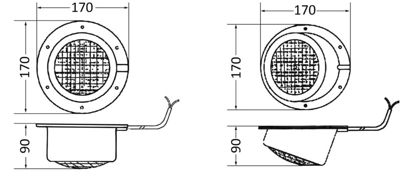 Platform ABS beam light inclined version 24 V 50 W - foto originale Osculati Srl