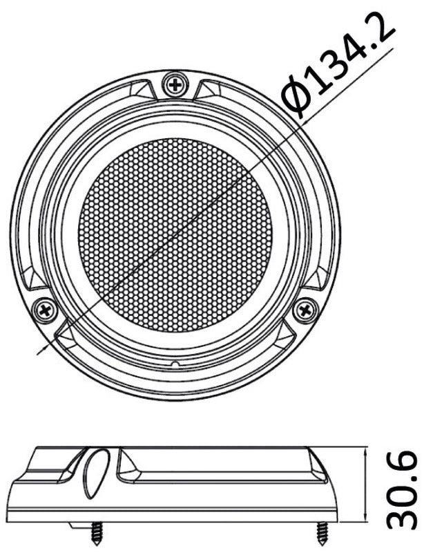 Round underwater light white 134 mm - foto originale Osculati Srl