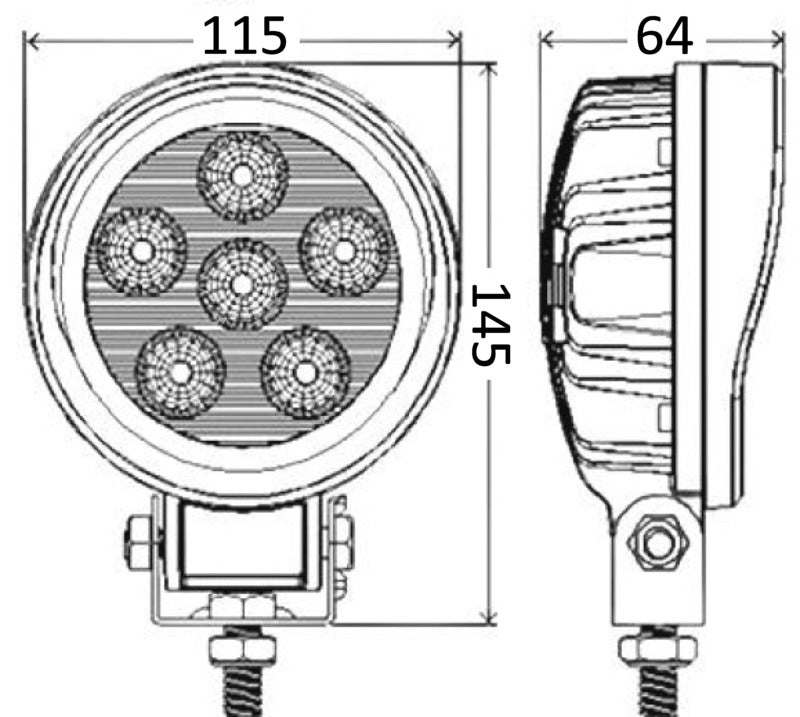 HD LED adjustable light for A-frame 18 W 10/30 V - foto originale Osculati Srl
