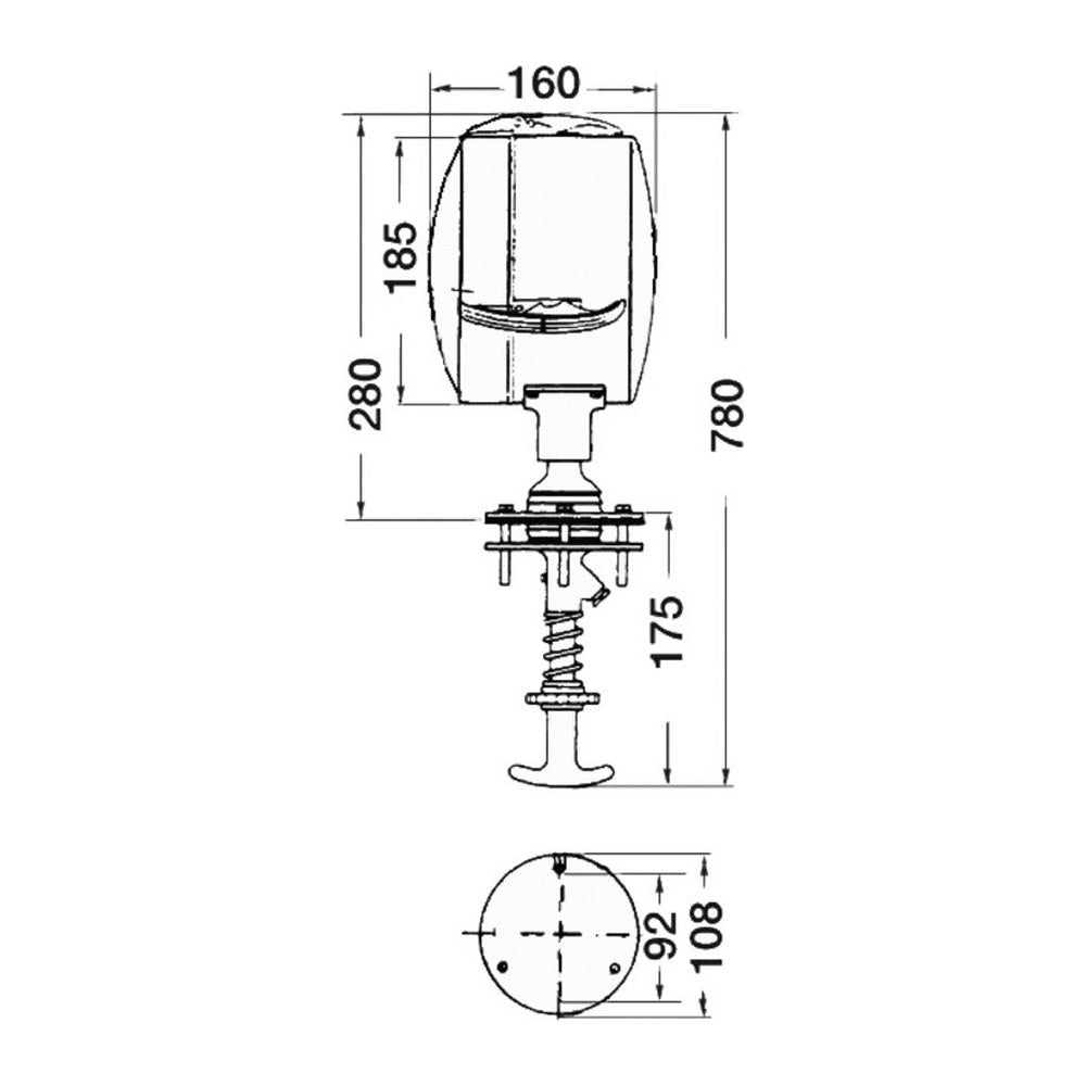 DHR light adjustable from inside 24 V 185 mm - foto originale Osculati Srl