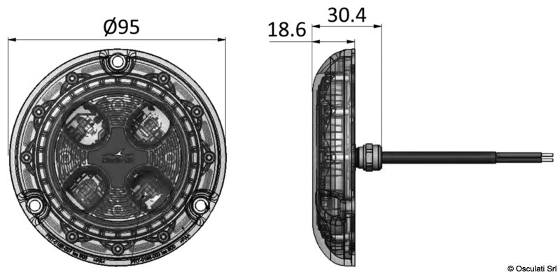 PIRANHA P4 RGBW LED underwater light - foto originale Osculati Srl