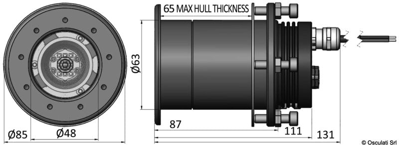 MAKO M12 LED white 12V - foto originale Osculati Srl