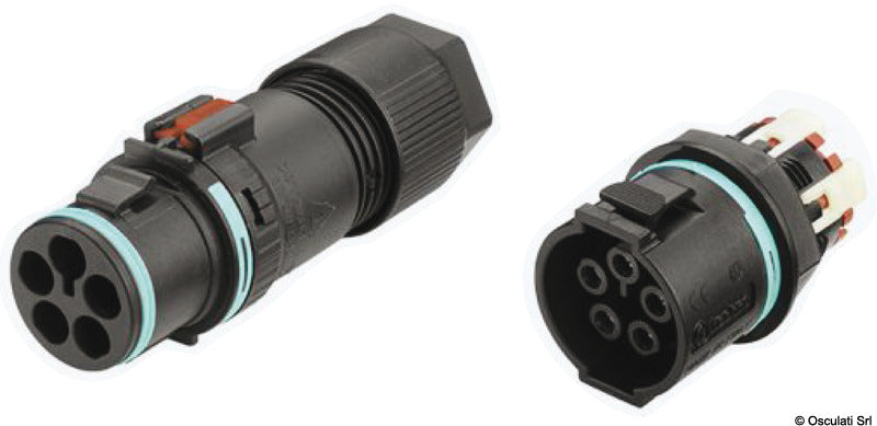 Techno 2/3/4-pole socket for panel or bulkhead mounting - foto originale Osculati Srl