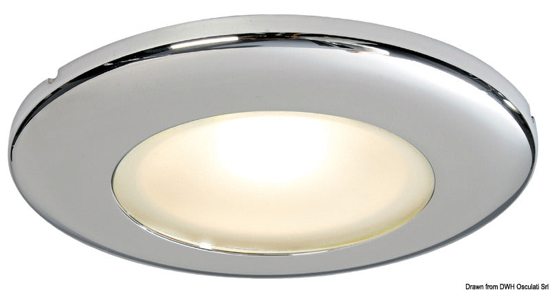 Capella II LED recess ceiling light mirror-polished white 1+1 LED - foto originale Osculati Srl