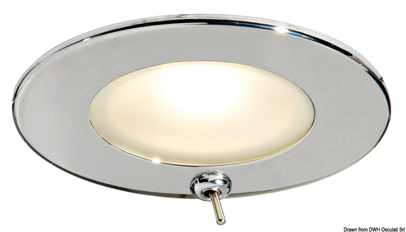 Atria II LED recess ceiling light mirror-polished IP40 - foto originale Osculati Srl