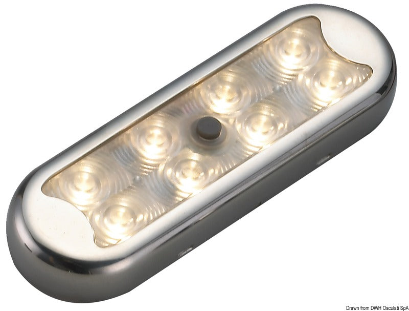 Bimini compact overhead 8 HD LEDs Flat bottom with switch - foto originale Osculati Srl