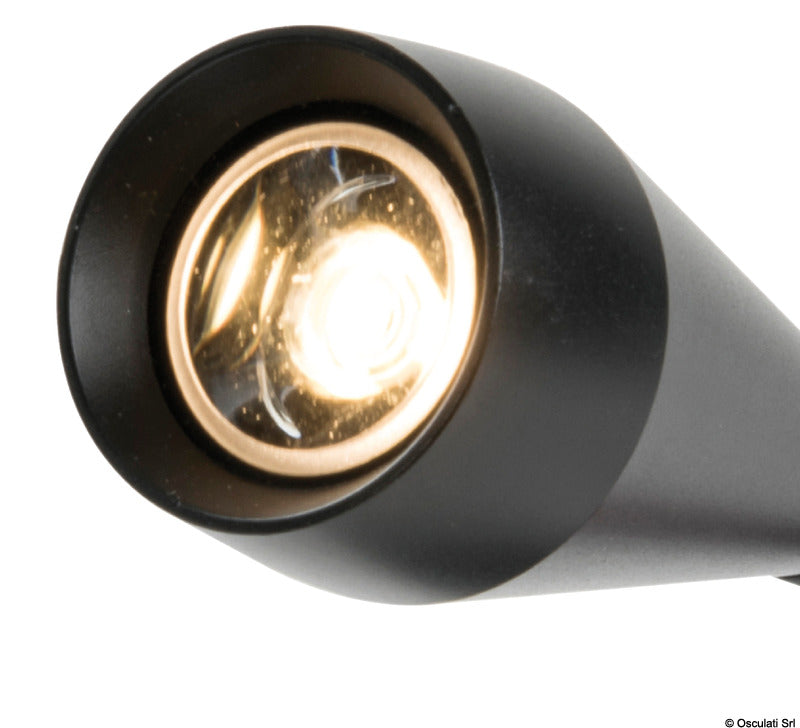 Articulated LED spotlight black - foto originale Osculati Srl